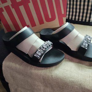 FitFlop Fino Bejewelled Leather Slide